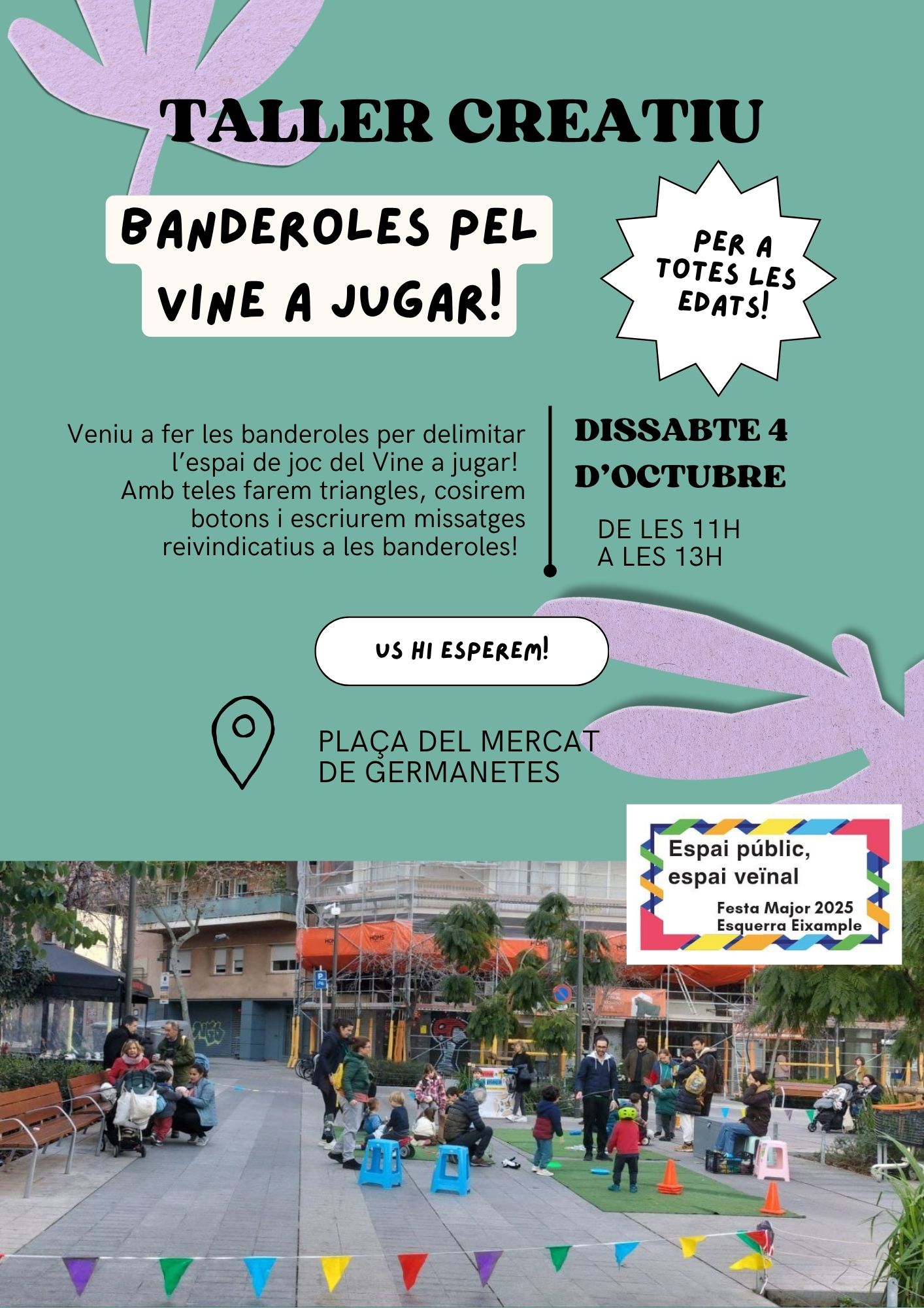 Taller familiar: banderoles pel vine a jugar a la plaça!