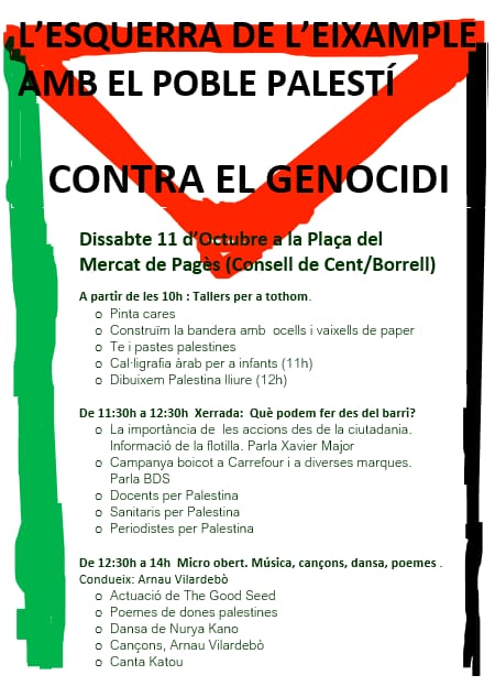 JORNADA: l’Esquerra de l’Eixample amb el poble palestí contra el genocidi