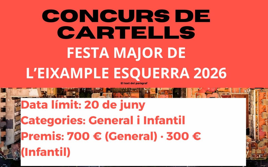 BASES I INFORMACIÓ CONCURS DE CARTELLS FESTA MAJOR 2026